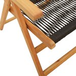 vidaXL Chaises de jardin lot de 2 noir bois d'acacia et polypropylène