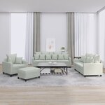 vidaXL Ensemble de canapés 4 Pièces avec coussins Gris clair Velours