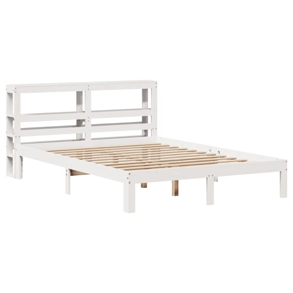 vidaXL Cadre de lit avec tête de lit blanc 150x200 cm bois pin massif