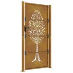 vidaXL Portail de jardin 105x180 cm acier corten conception de l'arbre