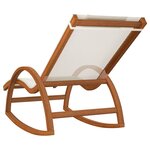vidaXL Chaise à bascule textilène blanc et bois de peuplier massif