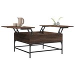 vidaXL Table basse chêne marron 80x80x45 cm bois d'ingénierie et métal
