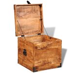 vidaXL Coffre de rangement cubique Bois massif de manguier