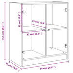 vidaXL Armoire latérale avec portes en verre blanc 68x37x75 5 cm