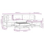 vidaXL Salon de jardin 5 Pièces avec coussins bois massif douglas