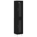 vidaXL Buffet haut Noir 34 5x34x180 cm Bois d'ingénierie