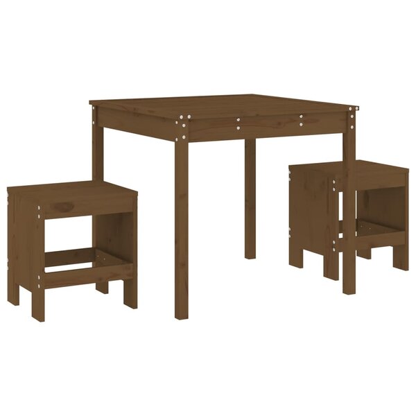 vidaXL Ensemble de bistrot de jardin 3 Pièces marron miel bois pin massif