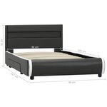 vidaXL Cadre de lit avec LED Anthracite Similicuir 90x200 cm