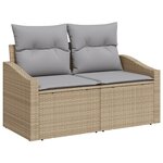 vidaXL Ensemble de canapé de jardin 6 pièces avec coussins Beige Poly Rotin