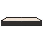 vidaXL Cadre de lit noir 135x190 cm bois d'ingénierie