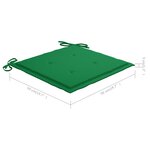 vidaXL Chaises de jardin lot de 2 et coussins vert Bois de teck massif