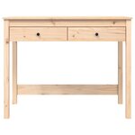 Bureau table poste de travail meuble d'ordinateur informatique étude avec tiroirs 100 x 50 x 78 cm bois massif de pin brun 02_0023459