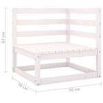 vidaXL Canapés d'angle de jardin 2 Pièces Blanc Bois de pin massif