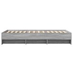 vidaXL Cadre de lit sonoma gris 75x190 cm bois d'ingénierie