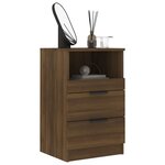 vidaXL Tables de chevet 2 Pièces Chêne marron Bois d'ingénierie