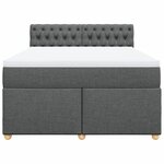 vidaXL Sommier à lattes de lit avec matelas Gris foncé 140x200cm Tissu
