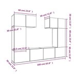 vidaXL Ensemble de meubles TV 6 Pièces Gris béton Bois d'ingénierie