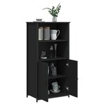 vidaXL Buffet haut noir 62x36x121 5 cm bois d'ingénierie