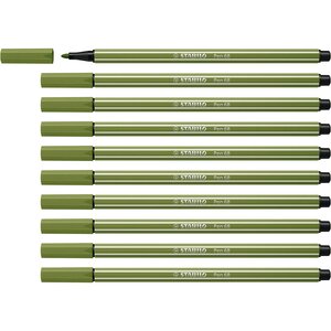 Stylo feutre Pen 68 vert mousse x 10 STABILO