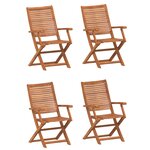 vidaXL Chaises pliables de jardin lot de 4 bois massif d'acacia