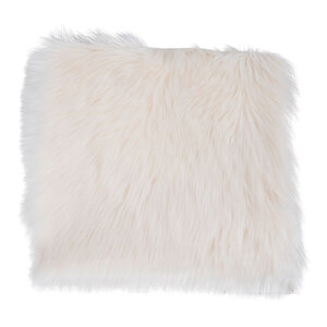 Coussin de siège en peau d'agneau artificielle ivoire 40 x 40 cm