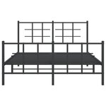 vidaXL Cadre de lit métal avec tête de lit/pied de lit noir 140x190 cm