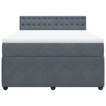 vidaXL Sommier à lattes de lit et matelas Gris foncé 160x200cm Velours