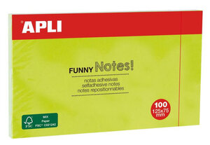 Notes adhésives 12 5x7 5 cm Bloc 100 feuilles Vert fluo