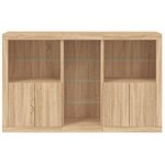 vidaXL Buffet avec lumières LED chêne sonoma 162x37x100 cm