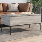 vidaXL Table basse sonoma gris 100x50x45 cm bois d'ingénierie et métal