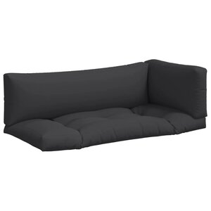 vidaXL Coussins de palette lot de 3 noir tissu