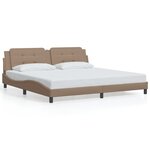 vidaXL Cadre de lit avec lumières LED cappuccino 200x200 cm similicuir