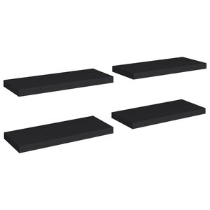 vidaXL Étagères murales flottantes 4 Pièces noir 60x23 5x3 8 cm MDF