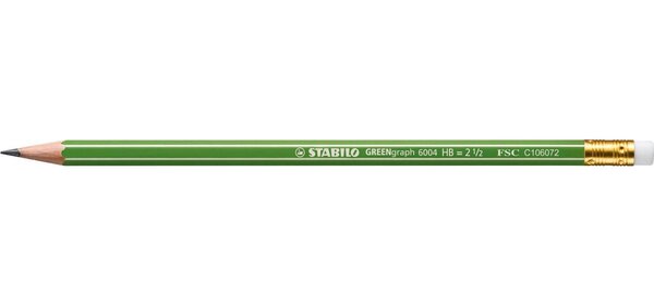 Lot de 3 Crayons Graphite 100% FSC bout gomme HB STABILO