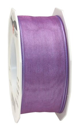 Organza four seasons 25-m-rouleau 40 mm  lilas laitonné