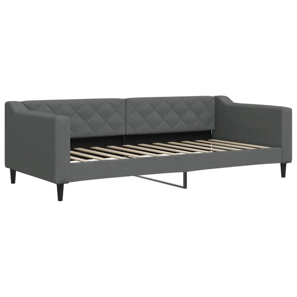 vidaXL Lit de jour gris foncé 90x200 cm tissu