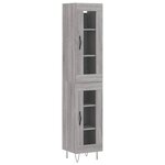 vidaXL Buffet haut Sonoma gris 34 5x34x180 cm Bois d'ingénierie