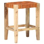 vidaXL Tabourets de bar lot de 2 marron cuir véritable 60 cm
