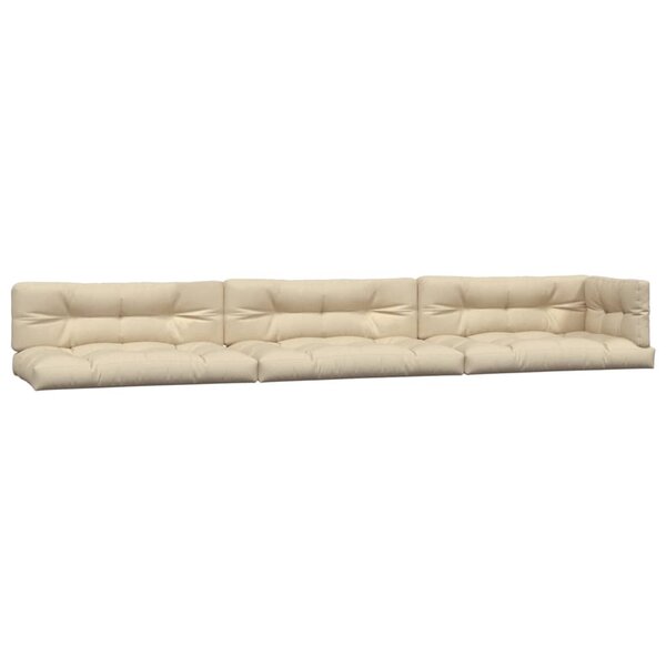 vidaXL Coussins de palette lot de 7 beige tissu
