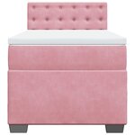 vidaXL Sommier à lattes de lit avec matelas Rose 90x190 cm Velours