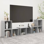 vidaXL Ensemble de meubles TV 6 Pièces Gris béton Bois d'ingénierie