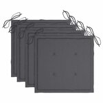 vidaXL Chaises de jardin lot de 4 avec coussins Bois de teck massif