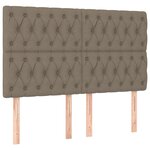 vidaXL Sommier à lattes de lit et matelas et LED Taupe 160x200cm Tissu