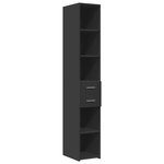 vidaXL Armoire de rangement mince noir 30x42 5x225cm bois d'ingénierie