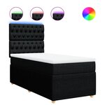 vidaXL Sommier à lattes de lit et matelas Noir 80x200 cm Tissu