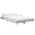 vidaXL Cadre de lit gris béton 120x190 cm bois d'ingénierie