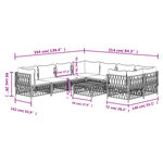 vidaXL Salon de jardin avec coussins 9 Pièces anthracite acier