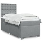 vidaXL Sommier à lattes de lit avec matelas Gris clair 100x200cm Tissu