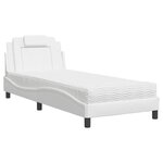 vidaXL Lit avec matelas blanc 90x200 cm similicuir