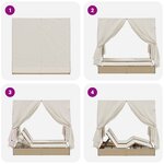 Transat double vidaXL avec toit et rideaux en polyrotin beige